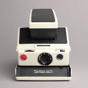 Restored Polaroid SX-70 Land Camera Model 2 - White and Black - Complete CLA - Uses 600 Type film - Works Great!