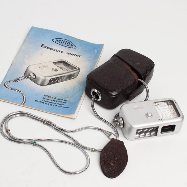 MINOX Exposure Meter with Case and Manual - Collectible - Not working