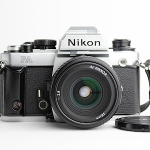 NIKON FA 35mm SLR  Film Camera with 28mm f/2.8 Nikkor Lens - Works