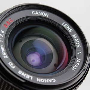 CANON FD 24mm f/2.8 S.S.C. Lens Excellent Condition Caps and Case Included Wide Angle Canon Lens image 3