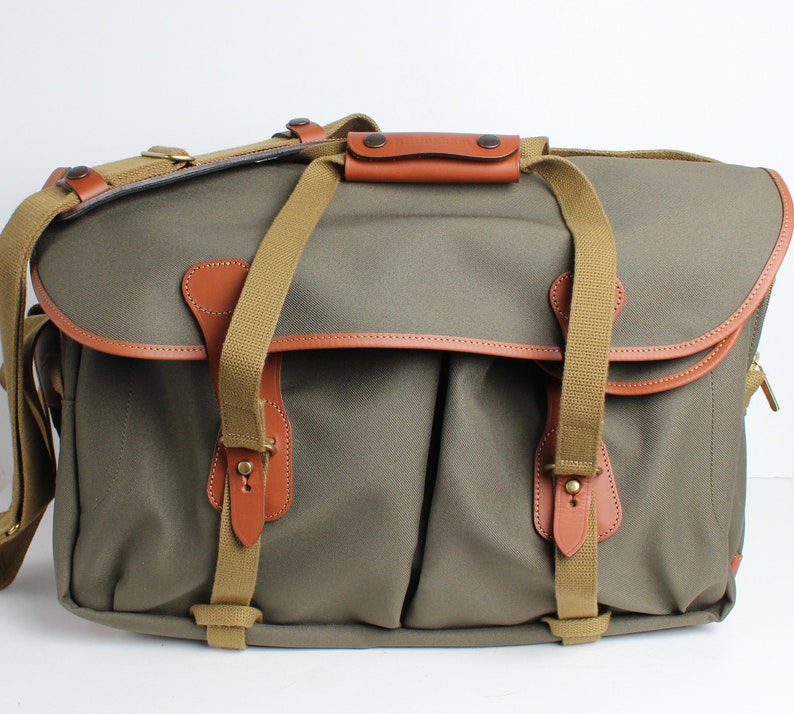 BILLINGHAM 555 CAMERA BAG Sage Fibrenyte Tan Leather and Olive Etsy