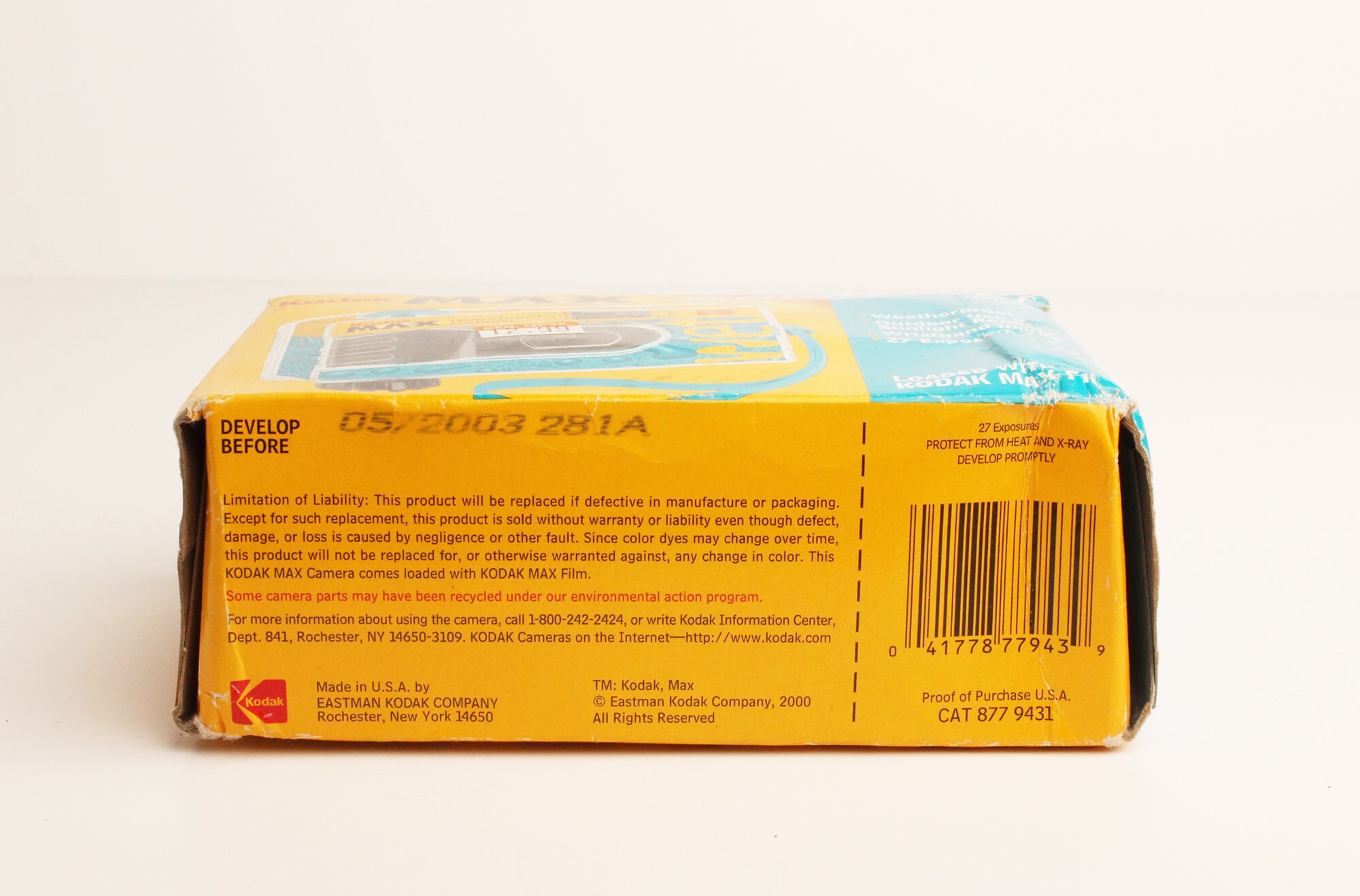 KODAK Waterproof With Kodak MAX 35mm Color Film 27