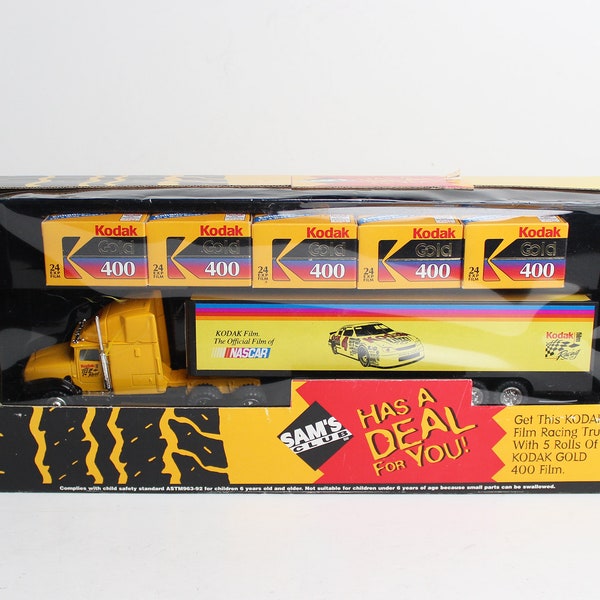 NASCAR Truck Race Car Hauler with 5 rolls of Kodak GOLD 400 35mm Film - Sealed Box - Rare Collector's Item!