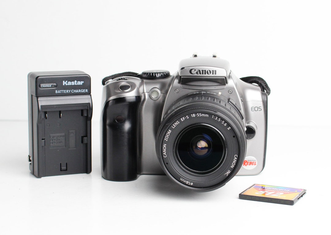 Canon EOS Digital Rebel 300D 6.3MP DSLR Camera With Canon 1855mm Lens