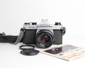 PENTAX K1000 35mm SLR Film Camera with SMC Pentax-M f/2 50mm Lens