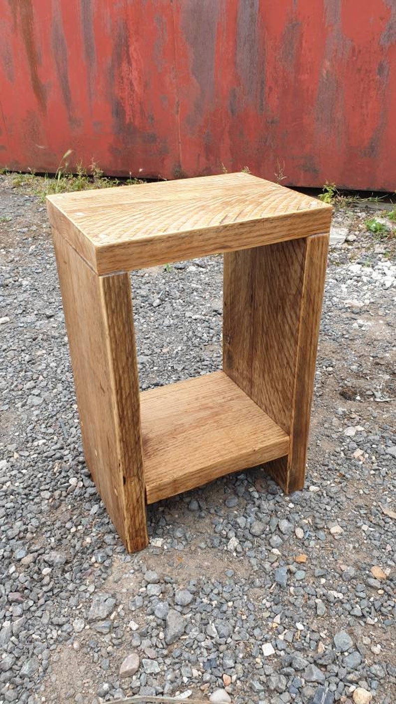 Handmade bedside table from reclaimed wood. Etsy