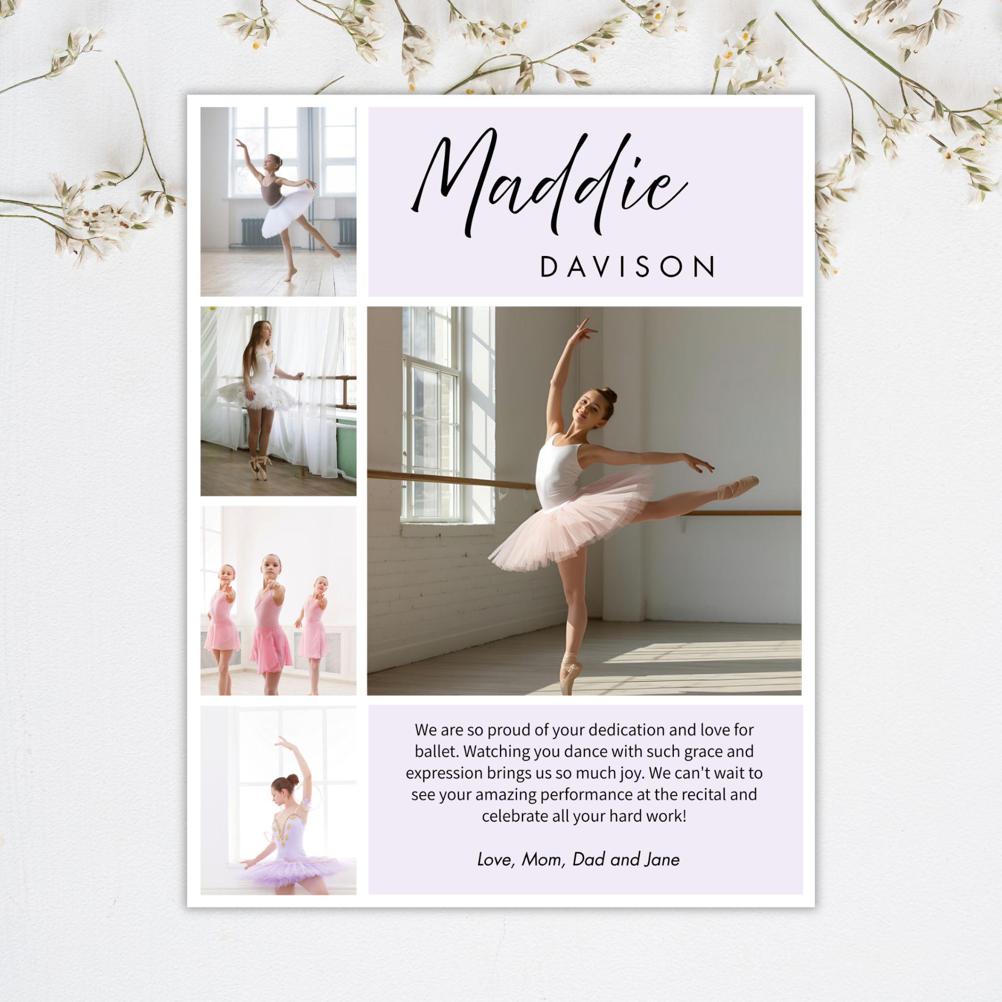 Dance Program Message Example Dance Recital Ad Template | Full Page Ballet Program Ad Canva Template ...