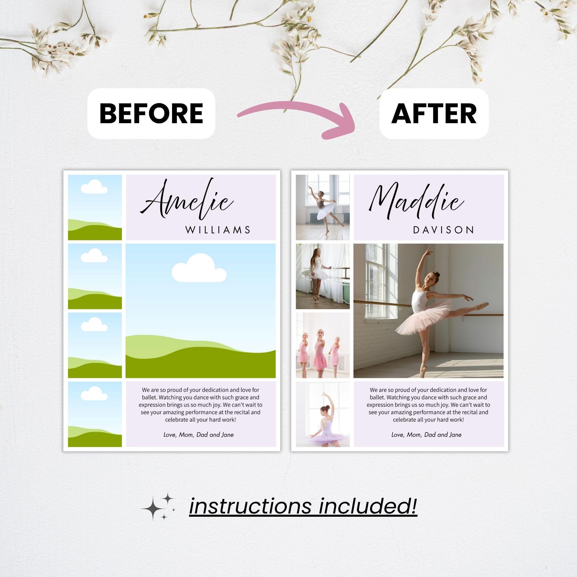 Dance Recital Ad Template | Full Page Ballet Program Ad Canva Template ...