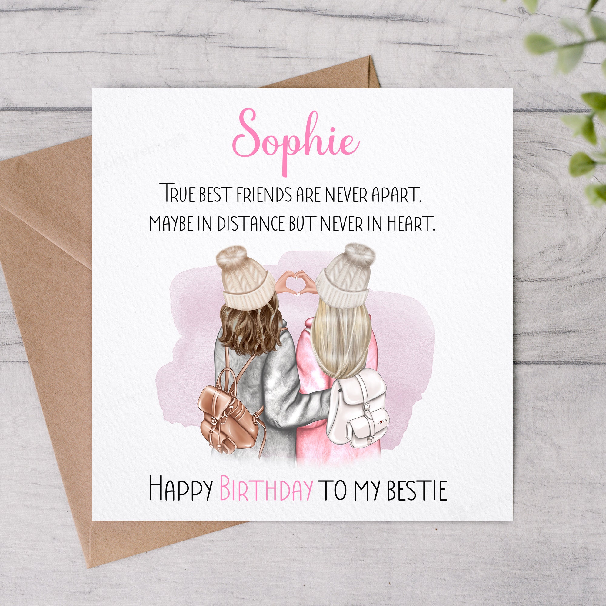 Personalised Bestie Birthday Card - Best Friend Birthday Card - Friends ...
