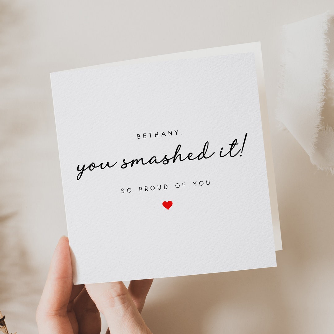 Personalised Well Done Card Congratulations You Smashed It, New Job ...
