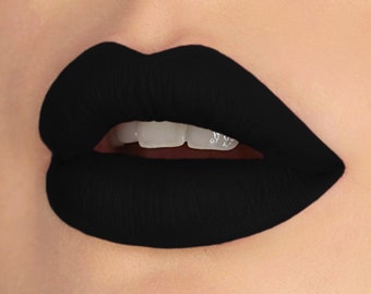 Matter BLACK Lipgloss Flüssiger Lippenstift Bio, Vegan, Plastikfrei  Handgemacht Cruelty Free Super Langlebig Wasserfeste Lippenfarbe - .de