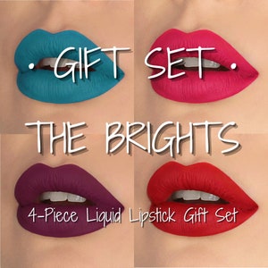 The Brights - Liquid Lipstick Bundle - Vegan Red Pink Purple Matte Liquid Lipstick