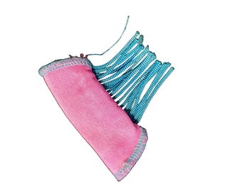 Barbie Western Fun / Suncharm Sun Runner Horse Single Legging - Vintage Mattel from 1989 - Pink Horse Legging with Blue Tassels