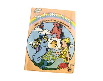 My Little Pony Mini World Book - Vintage from 1985 - Surfdancer and the Little Mermaid - RARE Retro Paperback