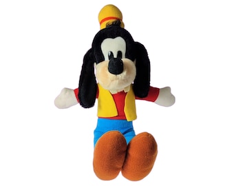 Vintage Goofy Plush 16" Doll - Yellow Vest - 1980s Disneyland / Walt Disney World - Made in Korea