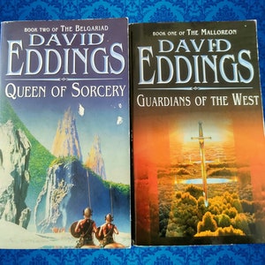 Vintage David Eddings Classic Fantasy Books with Great 90's Cover Art Guardians of the West and Queen of Sorcery image 1