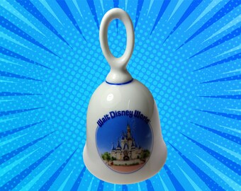 Walt Disney World Cinderella's Castle Souvenir Bell - White Porcelain - Made in Japan - Vintage Disneyland Collectable