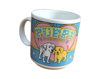 Vintage Puppy In My Pocket Mug - Retro 1995 Coffee Mug / Teacup - Classic 90's Toy Memorabilia - Made in England