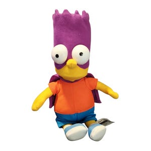 Bartman Bart Simpson Plush - 2005 PMS International - Vintage Simpsons Toy - Matt Groening Collectible - Retro Cartoon Plush Doll