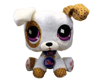 Peluche vintage de bóxer de Littlest Pet Shop - Perro VIP Virtual Interactive Pets - 23 cm - Moneda con código original y etiqueta colgante - LPS Bóxer n.° 84