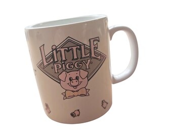 Vintage Little Piggy Mug - Retro 1980s Coffee Mug / Teacup - Not to be taken for "GRUNTED" - Made in England