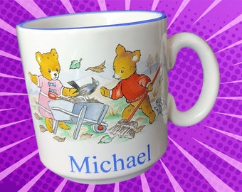 Vintage "Michael" Teddy Bear Mug - Retro Coffee Mug / Teacup - Nicholas-John - Made in England