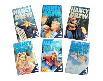Vintage 1990s Nancy Drew Books by Carolyn Keene – Classic Nancy Drew 3 in One Novels - Retro 90's Paperbacks Published by Diamond Books