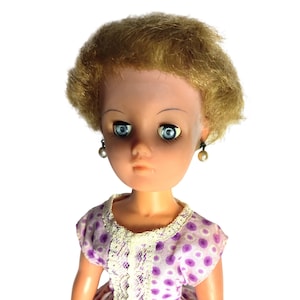 Large Vintage Teen Doll - Pedigree 1950s/1960s - 14&quot; tall - Original dress / shoes / underwear / earrings