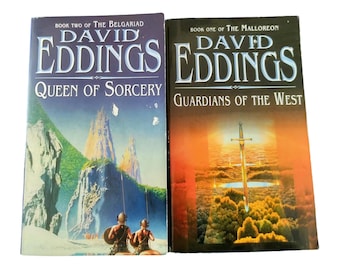 Livros de fantasia clássicos de David Eddings com ótimas artes de capa dos anos 90 - Guardiões do Oeste e Rainha da Feitiçaria