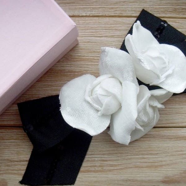 Brooch Camellia handmade flowers white camellia brooch office style elegant style brooch pin white flower handmade flower 100% handmade