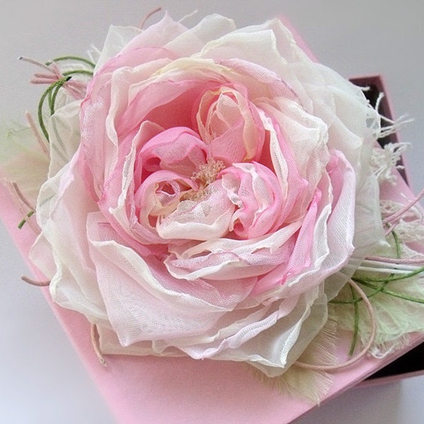 Rose Chiffon,brooch flower,fabric,vintage style,pink flower,romantic style,author's work,pink,Hair Accessories,Hair Care,piece bridesmaids