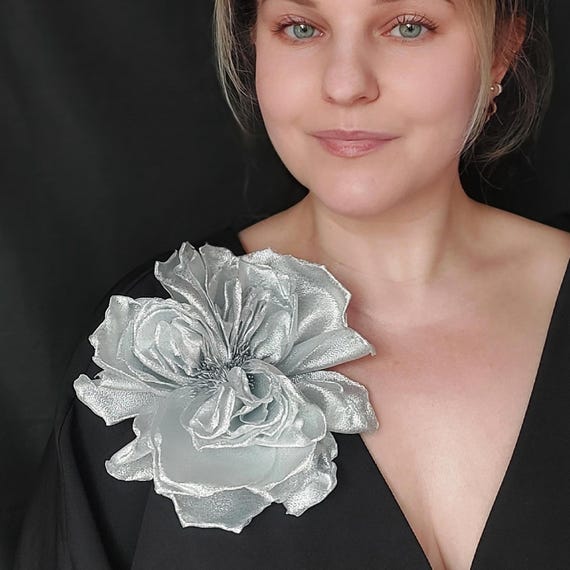 Broche Ancienne Fleurs/roses En Argent 935 - Occasion - Bijou Vintage