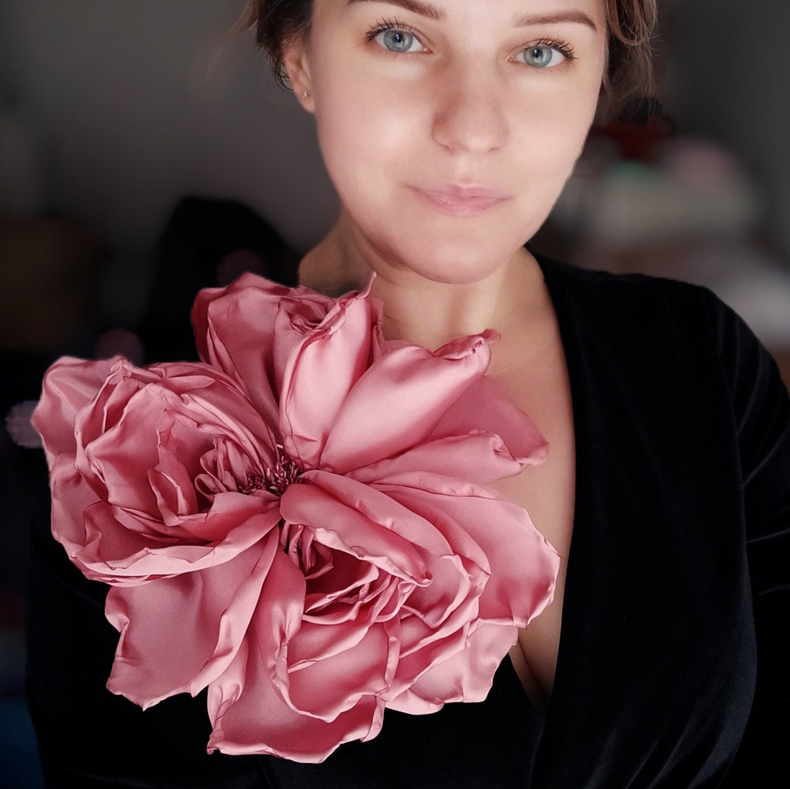 Dusty Pink Large Flower Big Rose Flower Big Rose Large Etsy