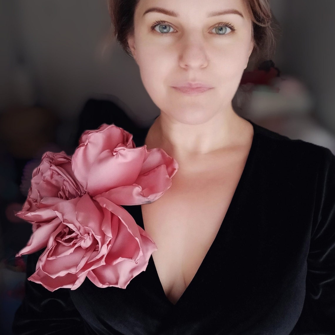 Dusty Pink Large Flower Big Rose Flower Big Rose Large Etsy