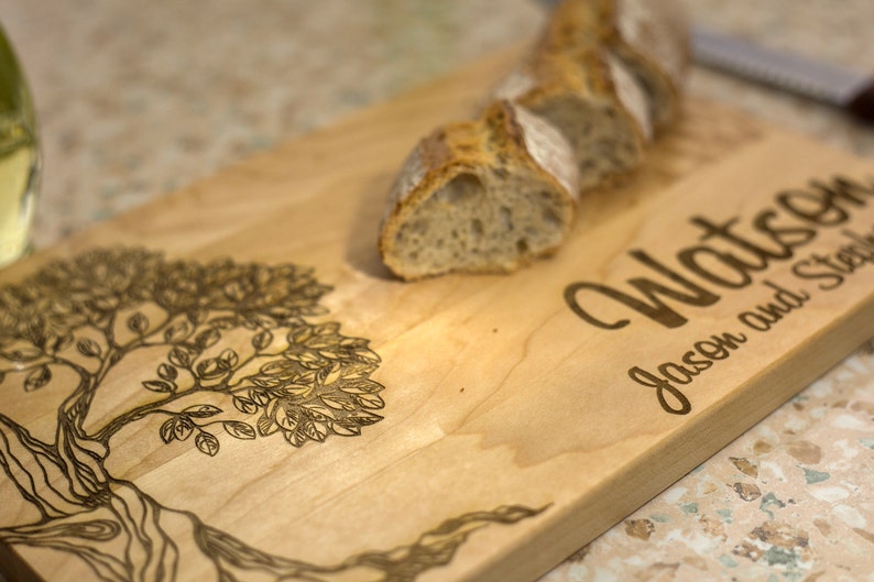 Wooden Board anniversary gift family tree Personalized Cutting Board just married gift wedding gift gift for couple
