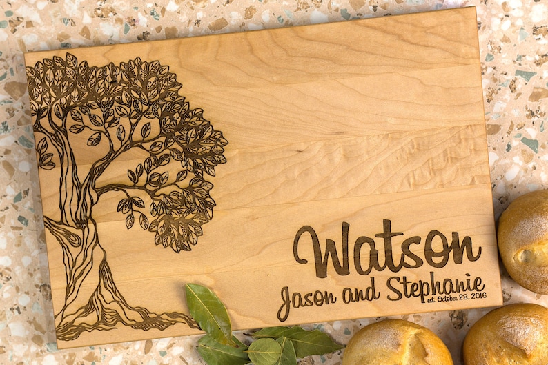Wooden Board anniversary gift family tree Personalized Cutting Board just married gift wedding gift gift for couple