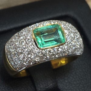 RESERVED AAA+ 1.86ct. Colombian Emerald & VVS Diamonds in 18k solid custom-made handcrafted ring engagenement wedding