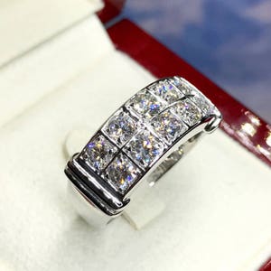 1.85TCW Band Ring Wedding With Genuine Natural Diamonds in - Etsy