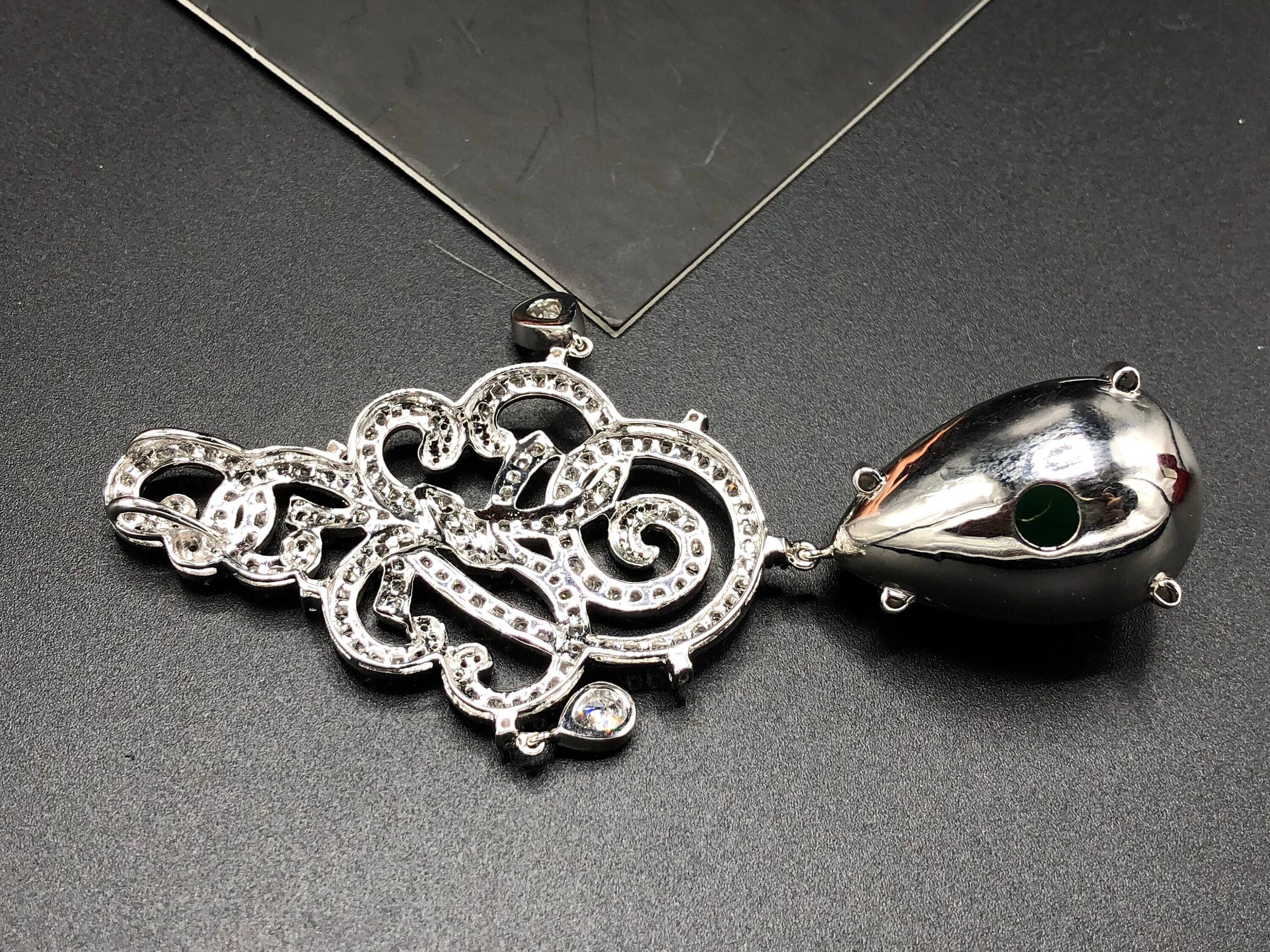 ENORMOUS! 48.45TCW Emerald & Diamonds 18K Solid White Gold ENORMOUS! 48.45TCW Emerald & Diamonds 18K Solid White Gold