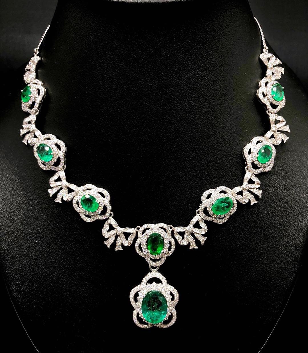 LOVELY 33.11TCW Emerald Necklace Huge Set Natural VS Diamond - Etsy