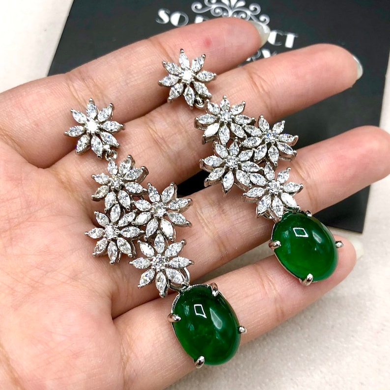 HUGE 16.62TCW Emerald VS Diamonds 18k Solid White Gold - Etsy