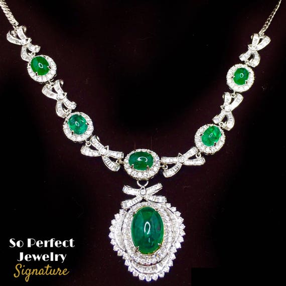 Real emerald necklace best sale price