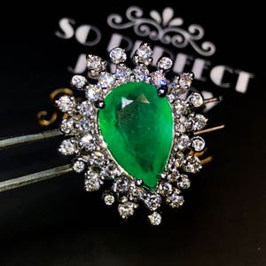 COLOMBIAN 6.31TCW EMERALD Diamonds in 18K Solid White Gold - Etsy