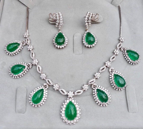 HUGE SET 70.76TCW Emerald Necklace Cabochon Zambian Natural