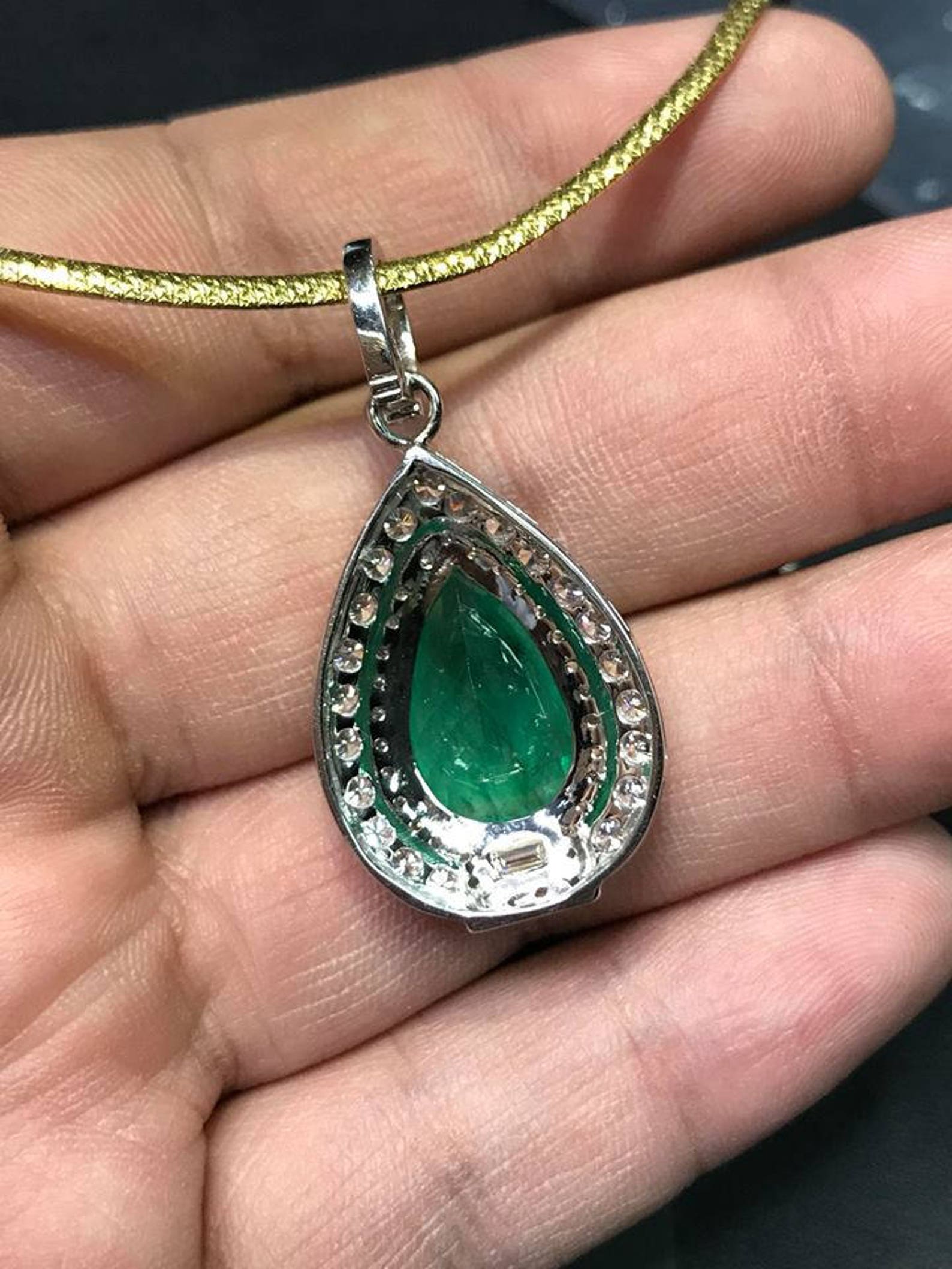 BRAZILIAN 9.31TCW Emerald & Diamonds 18K Solid White Gold Etsy