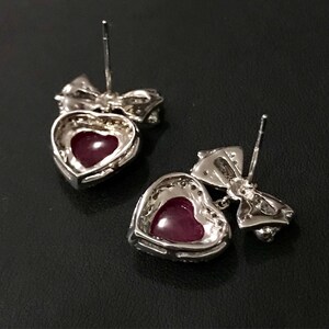 HEART 6.98TCW BURMESE RUBY & Diamonds in 18K Solid White Gold - Etsy