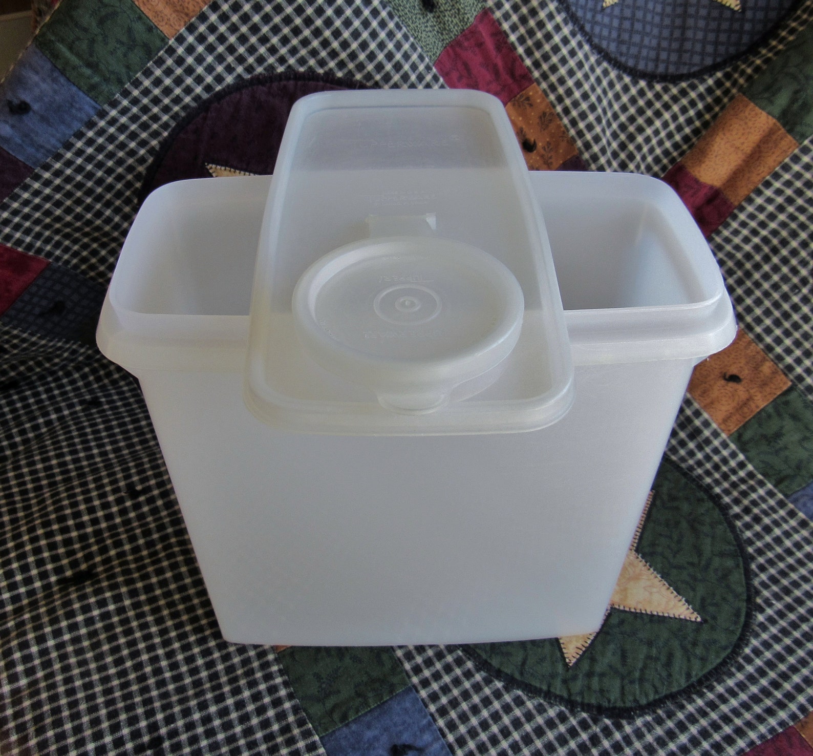 Tupperware Cereal Keeper Vintage Clear White Rectangular with Etsy