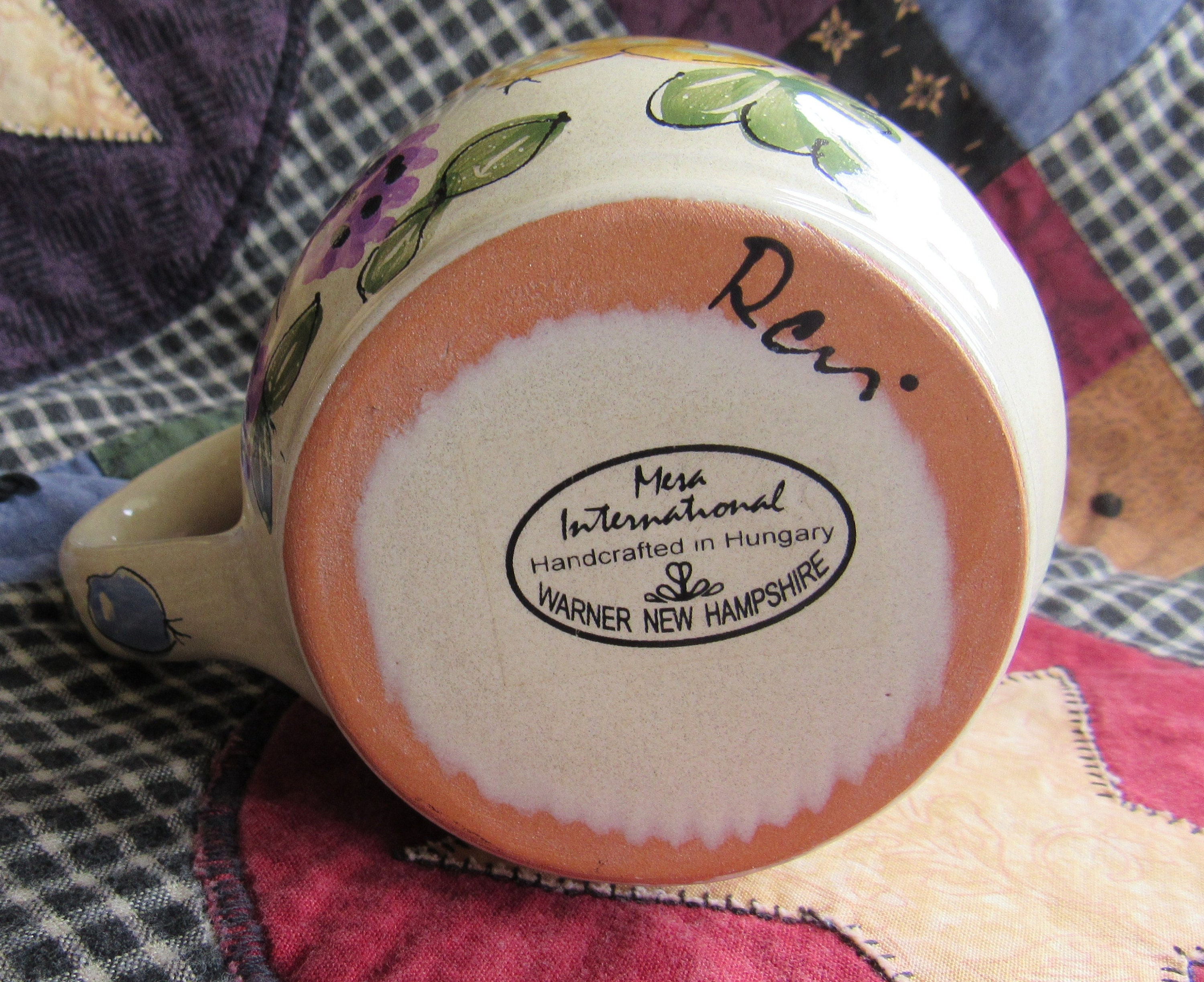 Warner New Hampshire Pottery Pitcher Mesa International Hand Etsy