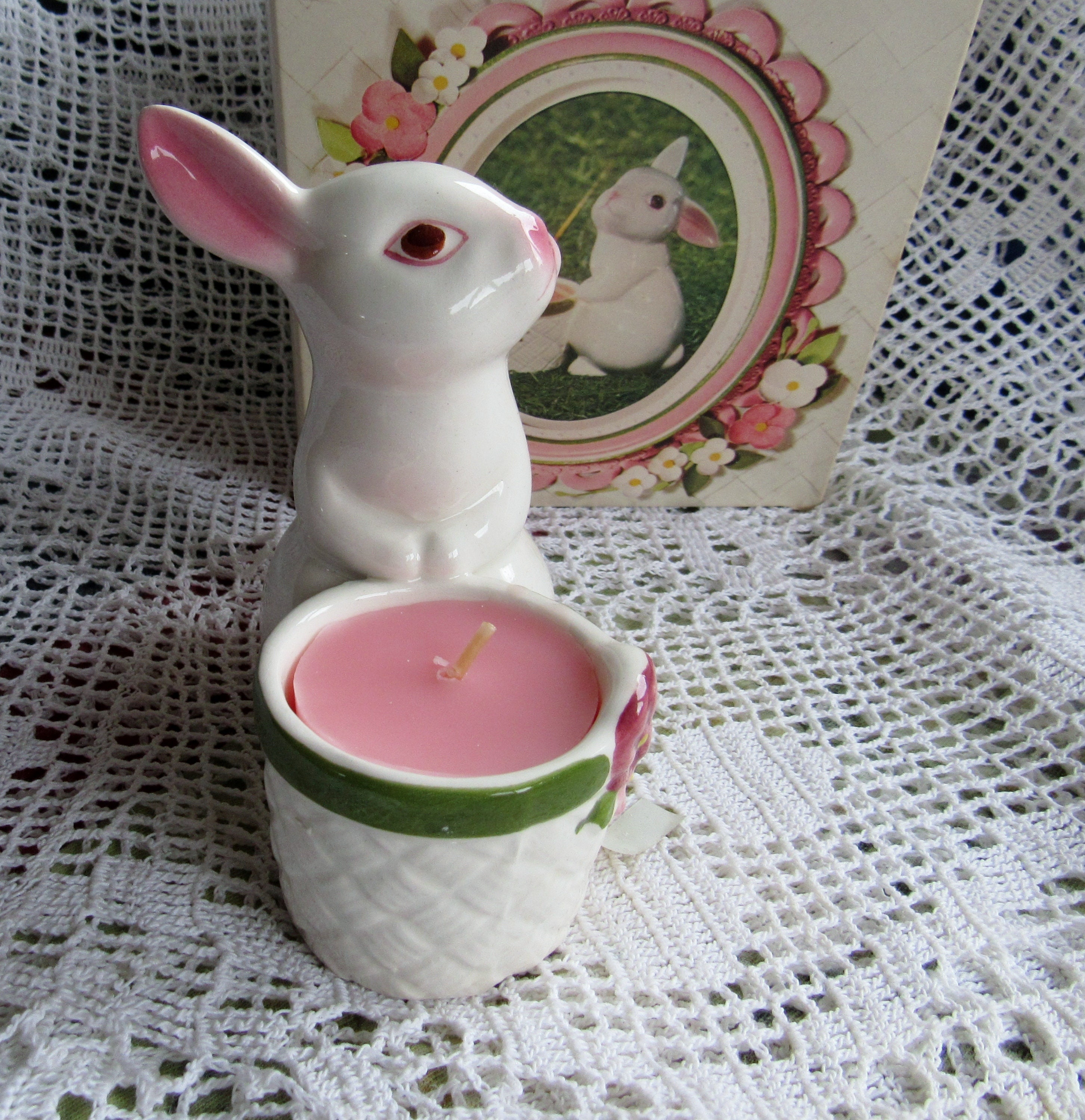 AVON Bunny Bright Candle Holder Ceramic Bunny Figurine with Etsy