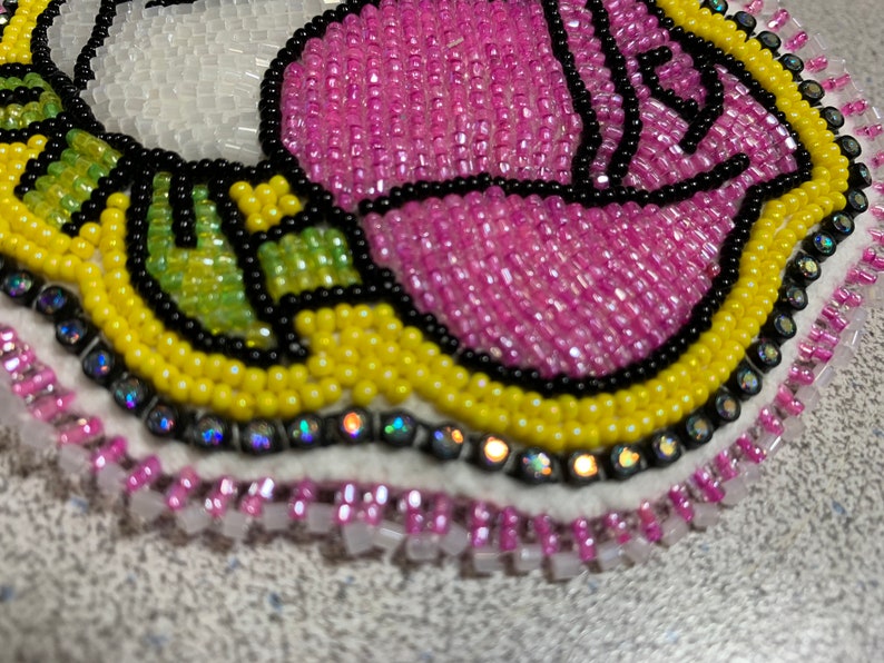 Beautifully beaded Hair Piece twin rose design in pink and Etsy